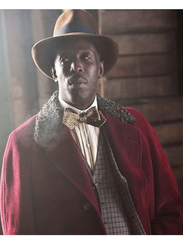 Chalky White Boardwalk Empire Classic Maroon Wool Coat Free Shipping UK USA Canada