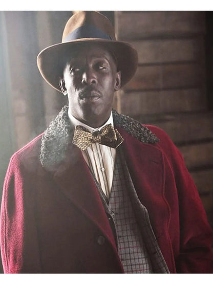 Chalky White Boardwalk Empire Classic Maroon Wool Coat Free Shipping UK USA Canada