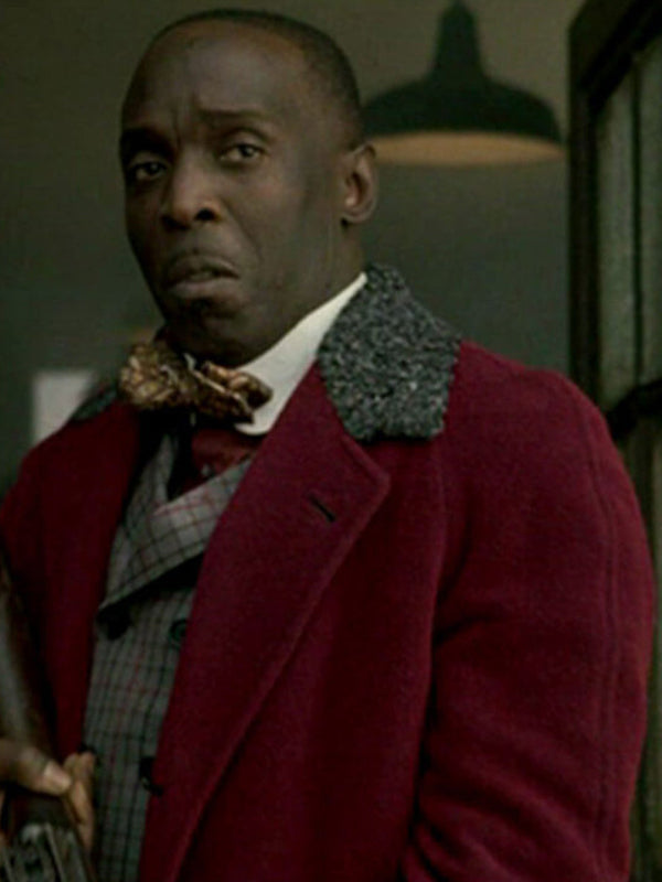 Chalky White Boardwalk Empire Classic Maroon Wool Coat Hot Sale