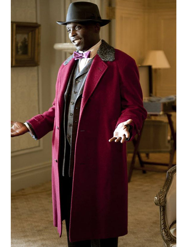 Chalky White Boardwalk Empire Classic Maroon Wool Coat