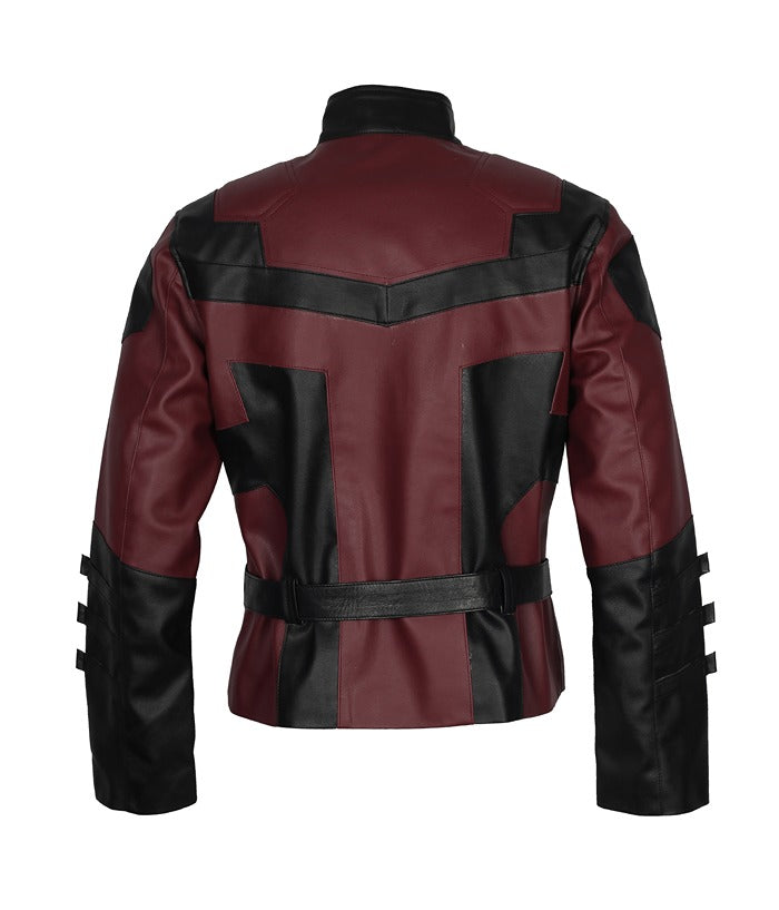 Charlie Cox Daredevil Maroon Leather Jacket Costume lederjacke herren