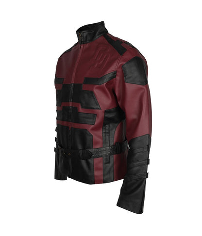 Charlie Cox Daredevil Maroon Leather Jacket Costume on Sale