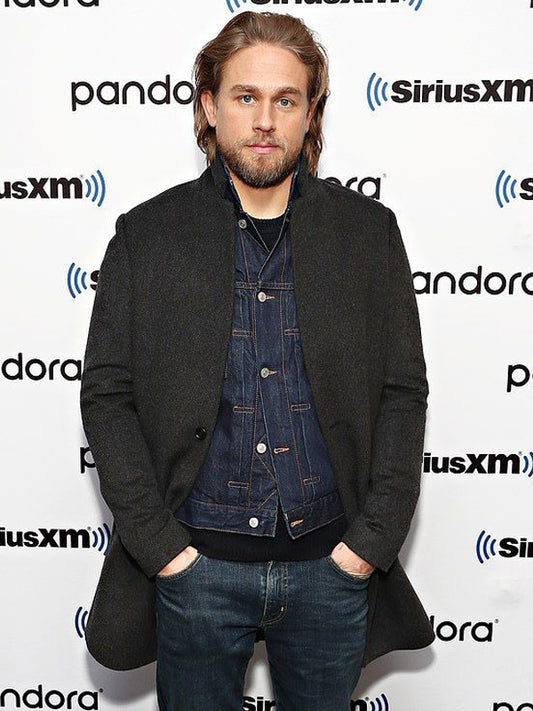 Charlie Hunnam Classic Gray Wool Coat