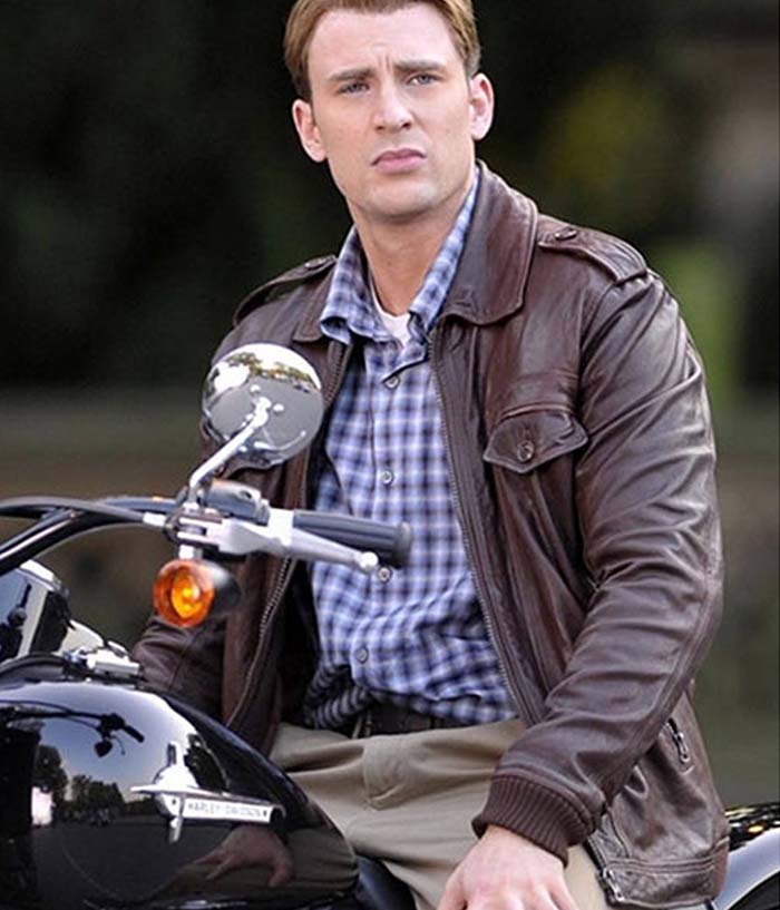 Chris Evans Captain America Biker Leather Jacket Gifts For Him