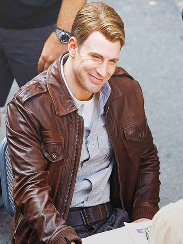 Chris Evans Captain America Biker Leather Jacket