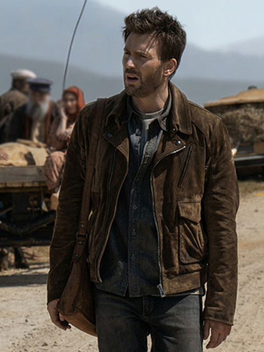 Chris Evans Ghosted Brando Suede Leather Jacket