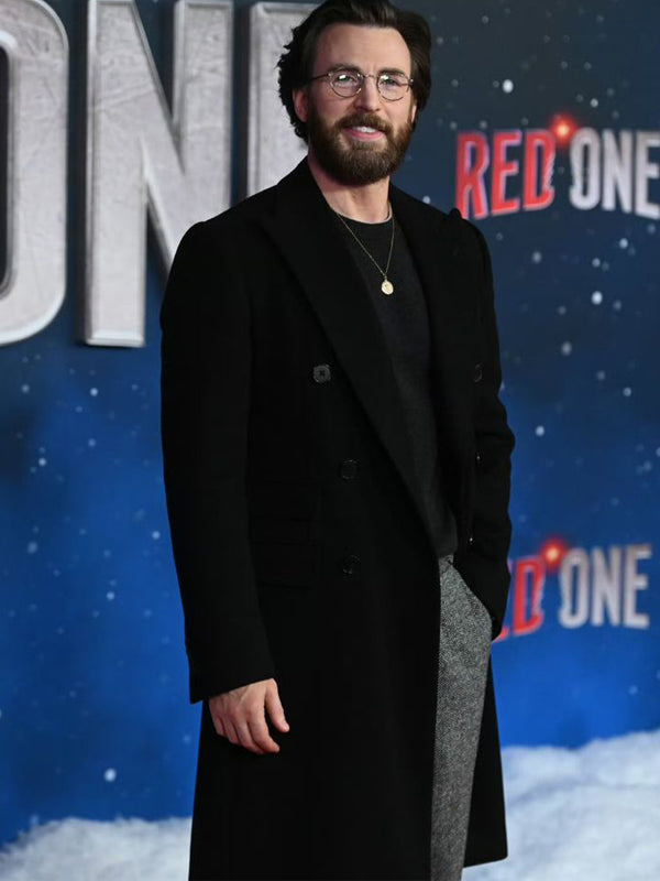 Chris Evans Red One Wool Black Coat Buy now