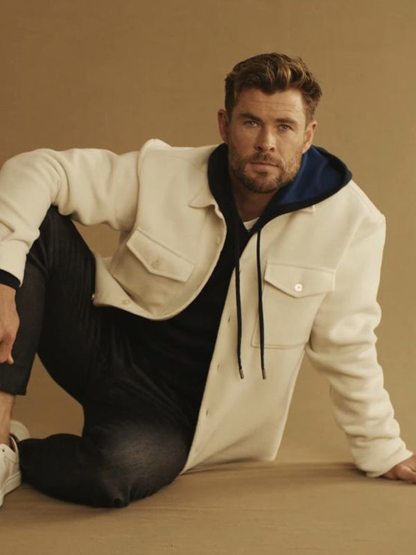 Chris Hemsworth Fashion Cream Wool Jacket Shop now