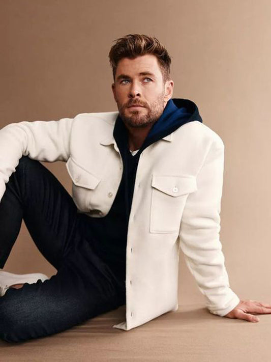 Chris Hemsworth Fashion Cream Wool Jacket