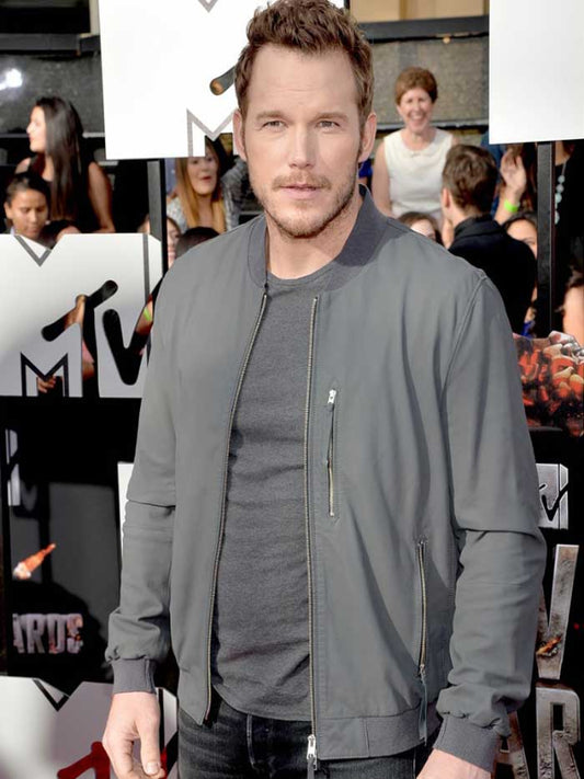 Chris Pratt Gray Bomber Cotton Jacket