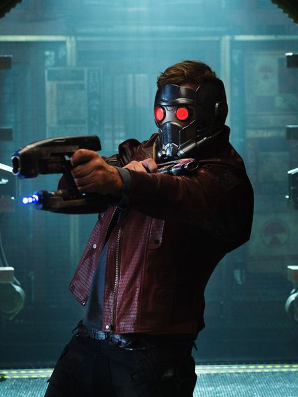 Chris Pratt Guardians Of The Galaxy Star Lord Maroon Leather Jacket Cosplay Costume