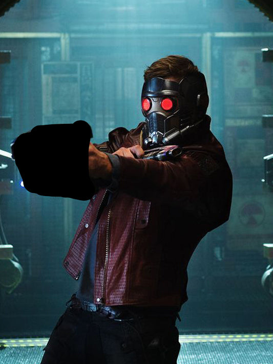 Chris Pratt Guardians Of The Galaxy Star Lord Maroon Leather Jacket Cosplay Costume