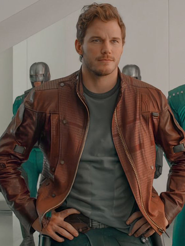 Chris Pratt Guardians Of The Galaxy Star Lord Maroon Leather Jacket