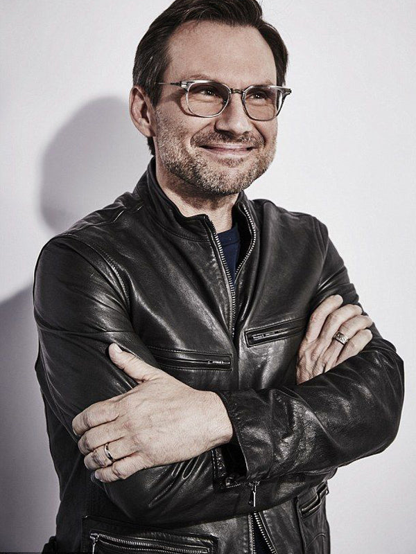Christian Slater Black Leather Jacket Celebrity Outfits