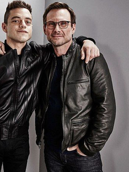 Christian Slater Black Leather Jacket New Year Sale