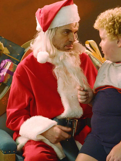 Christmas Bad Santa Billy Bob Red Velvet Coat Santa Costume