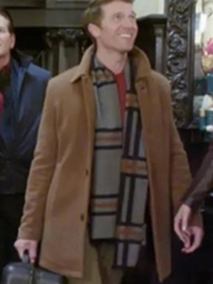 Christmas Couples Retreat Sherrod Taylor Brown Wool Coat Free Shipping Worldwide