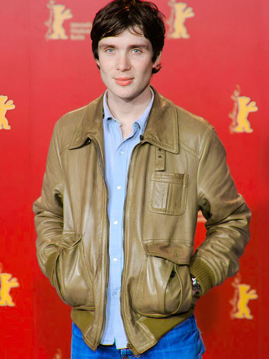 Cillian Murphy Tan Brown Leather Jacket