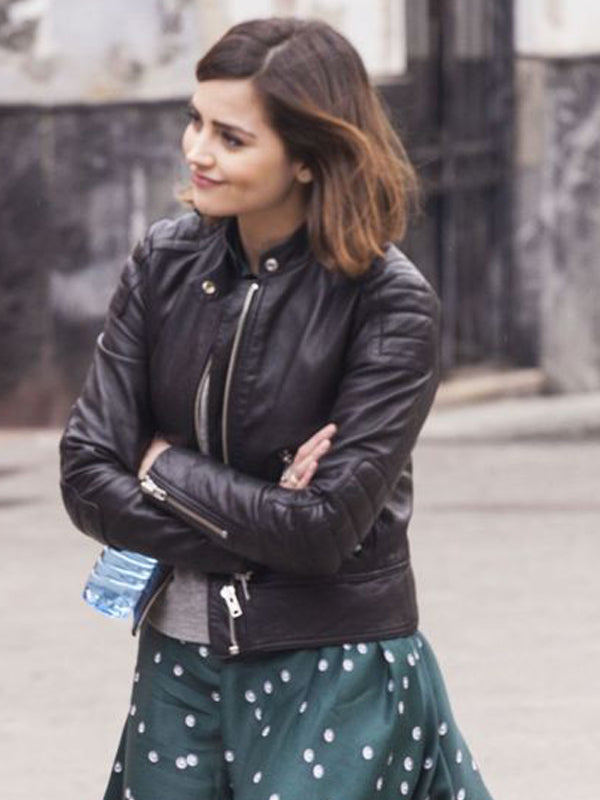 Clara Oswald Doctor Who Black Leather Jacket Buy now