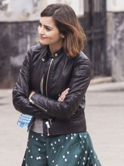 Clara Oswald Doctor Who Black Leather Jacket Buy now
