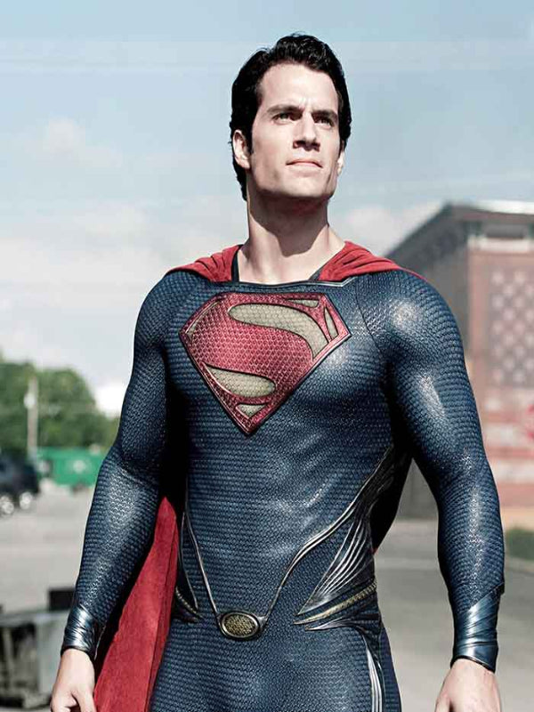 Clark Kent Man Of Steel Blue Superman Leather Jacket Costume Comics DC Free Shipping Europe
