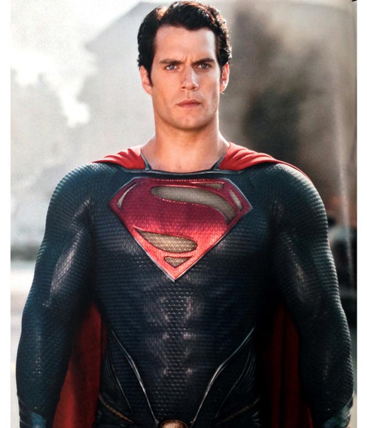 Clark Kent Man Of Steel Blue Superman Leather Jacket Costume gifts for Him