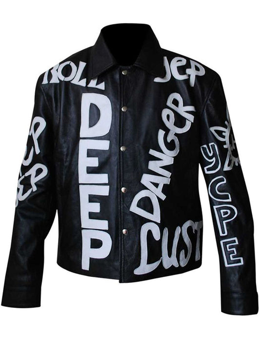 Cool as Ice Johnny Black Bomber Leather Jacket Black Friday Sale