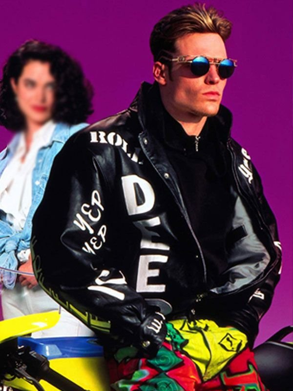 Cool as Ice Johnny Black Bomber Leather Jacket