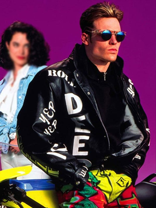 Cool as Ice Johnny Black Bomber Leather Jacket