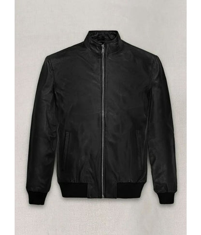 Cristiano Ronaldo Black Bomber Leather Jacket Buy now