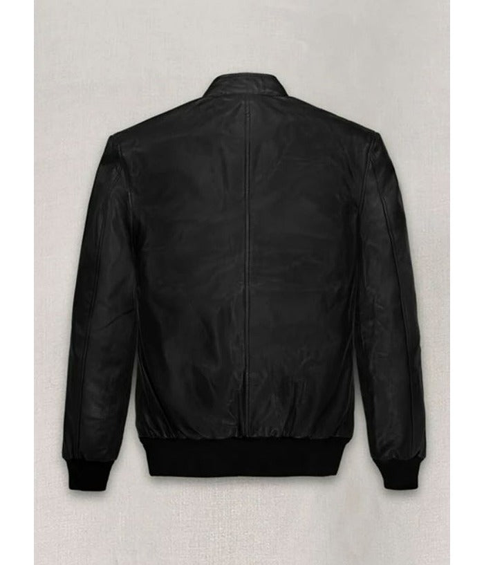 Cristiano Ronaldo Black Bomber Leather Jacket Sale
