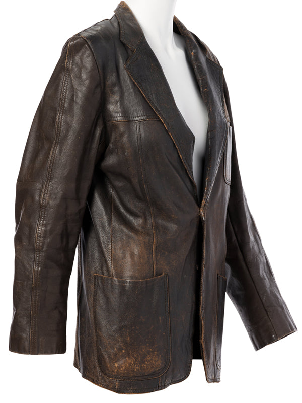 Dangerous Minds Michelle Pfeiffer Brown Leather Blazer Christmas Sale