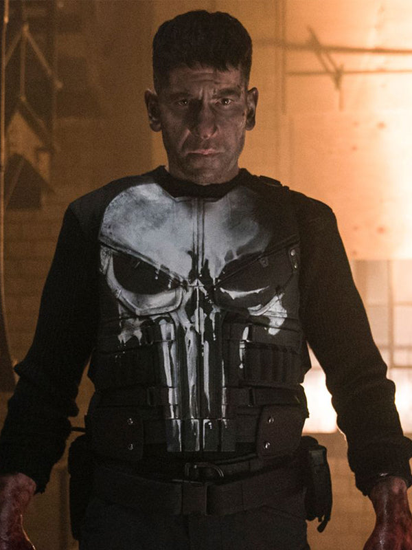 Daredevil Born Again Jon Bernthal Punisher Leather Vest on Sale