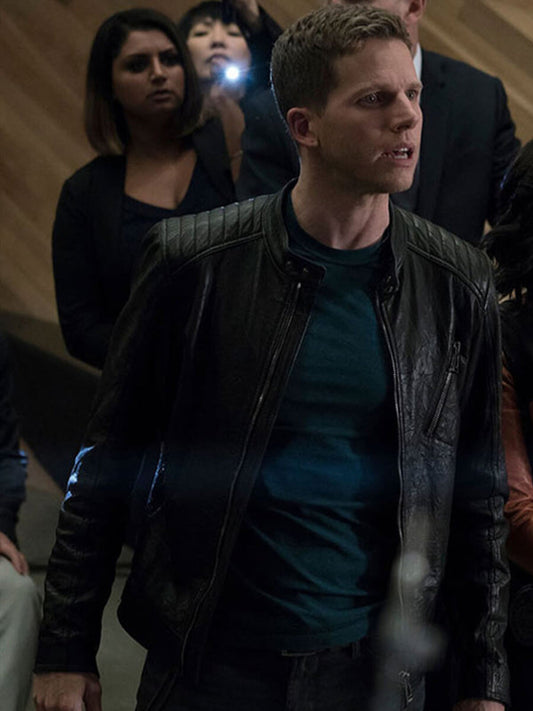 Dash Parker Minority Report Black Leather Biker Jacket