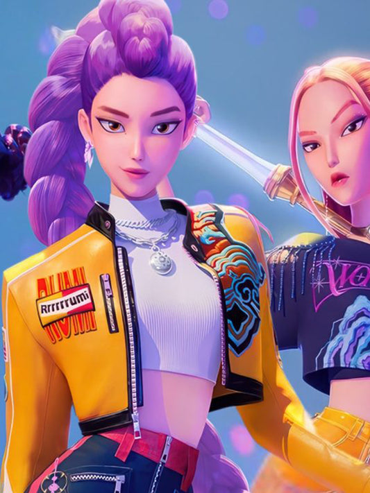 Demon Hunters KPop Yellow Leather Jacket Rumi Costume