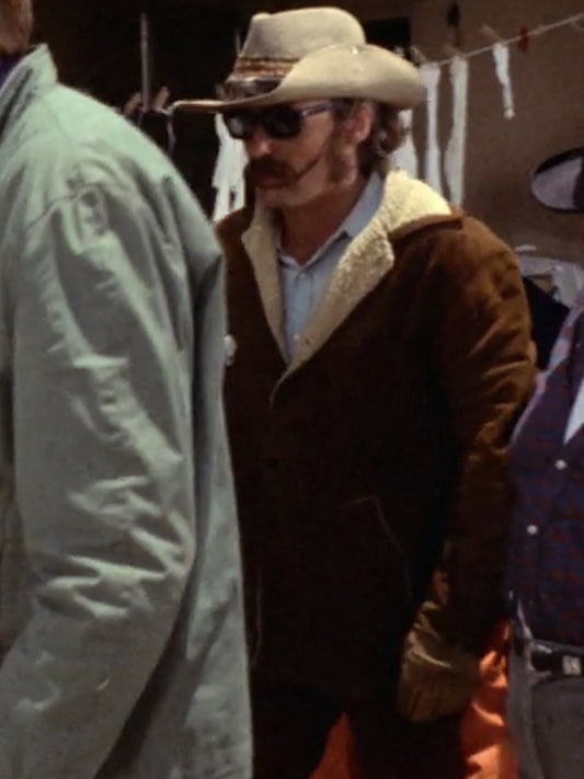 Easy Rider Dennis Hopper Brown Suede Leather Shearling Jacket