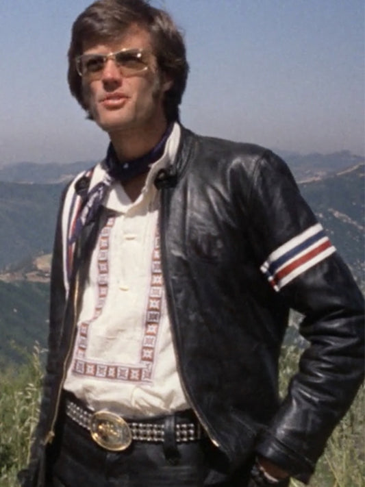Easy Rider Peter Fonda Vintage Black Leather Jacket
