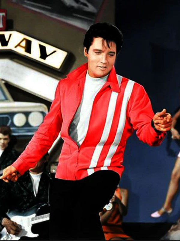 Elvis Presley King Of Rock Vintage Leather Jacket Free Shipping UK USA Canada