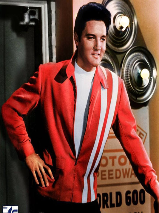 Elvis Presley King Of Rock Vintage Leather Jacket