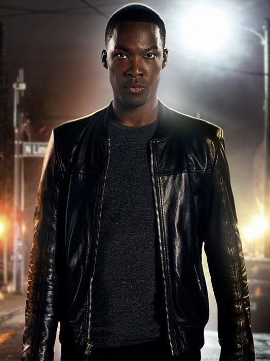 Eric Carter 24 legacy Black Bomber Leather Jacket Free Shipping UK