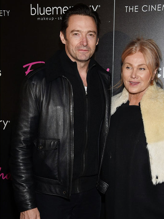 Hugh Jackman Black Classic Biker Leather Jacket Sale