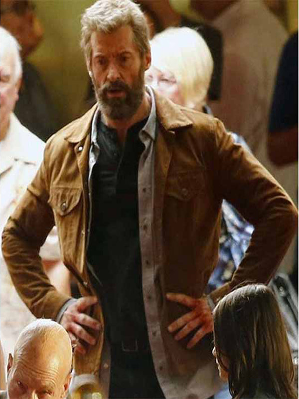 Hugh Jackman Logan Wolverine Brown Suede Jacket