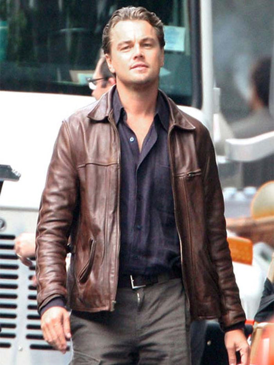 Inception Leonardo Di Caprio Brown Leather Jacket