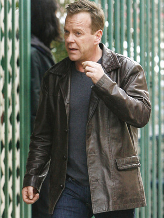 Jack Bauer 24 Legacy Brown Leather Coat