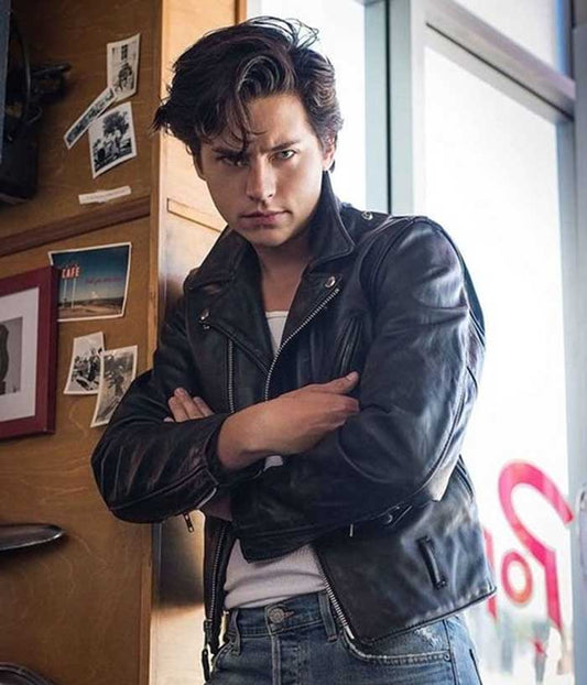 Jughead Jones Southside Serpents Snake Riverdale Black Leather Jacket USA Sale