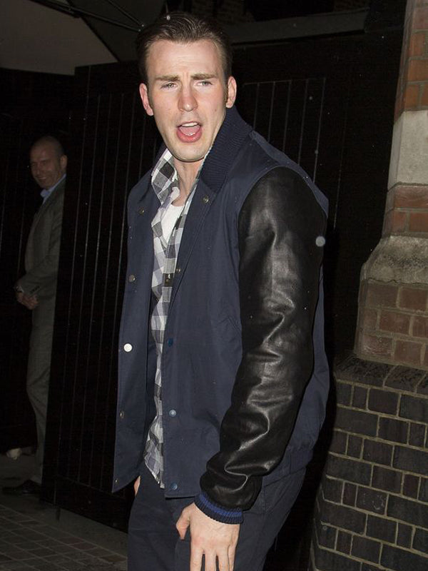 Knives Out Chris Evans Cotton Varsity Jacket Black Friday Sale