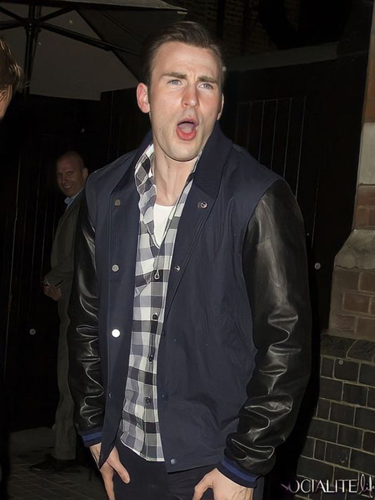 Knives Out Chris Evans Cotton Varsity Jacket on Sale