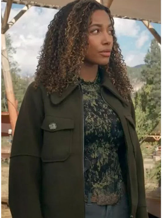 Kylie Bunbury Big Sky Green Wool Jacket