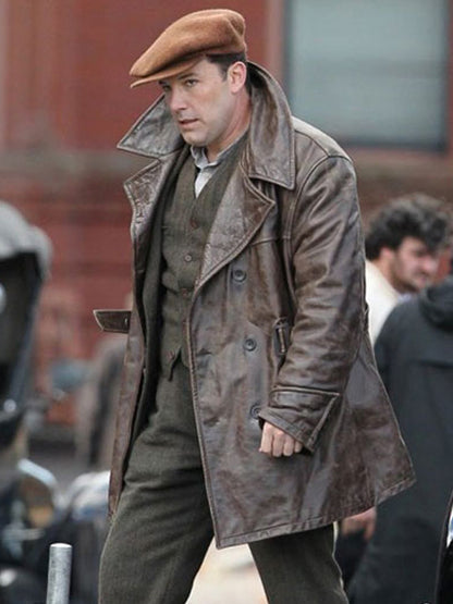 Live By Night Ben Affleck Brown Leather Coat Black Friday Sale