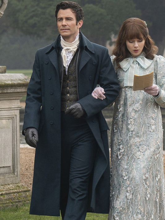Luke Thompson Bridgerton Season 3 Gray Wool Coat